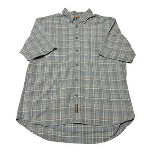 Timberland Men's Blue Plaid Button Down Shirt